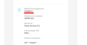 Número de referência no e-mail.